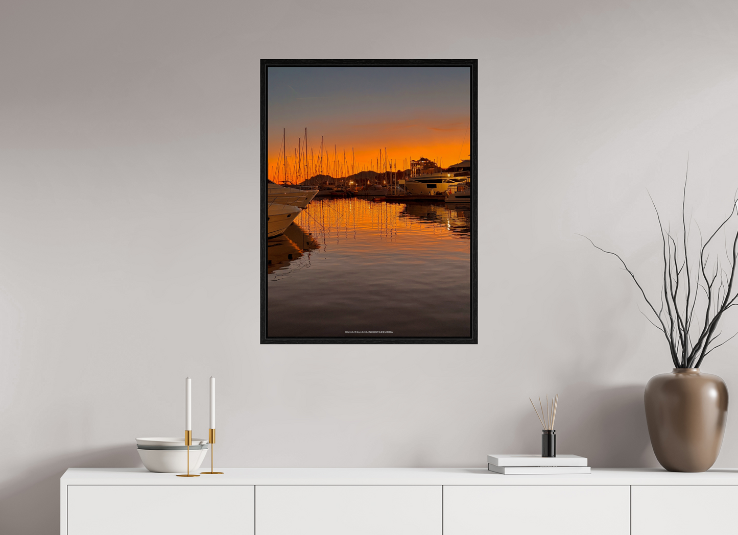 60 x 80 cm, Floater Frame Coucher au vieux port
