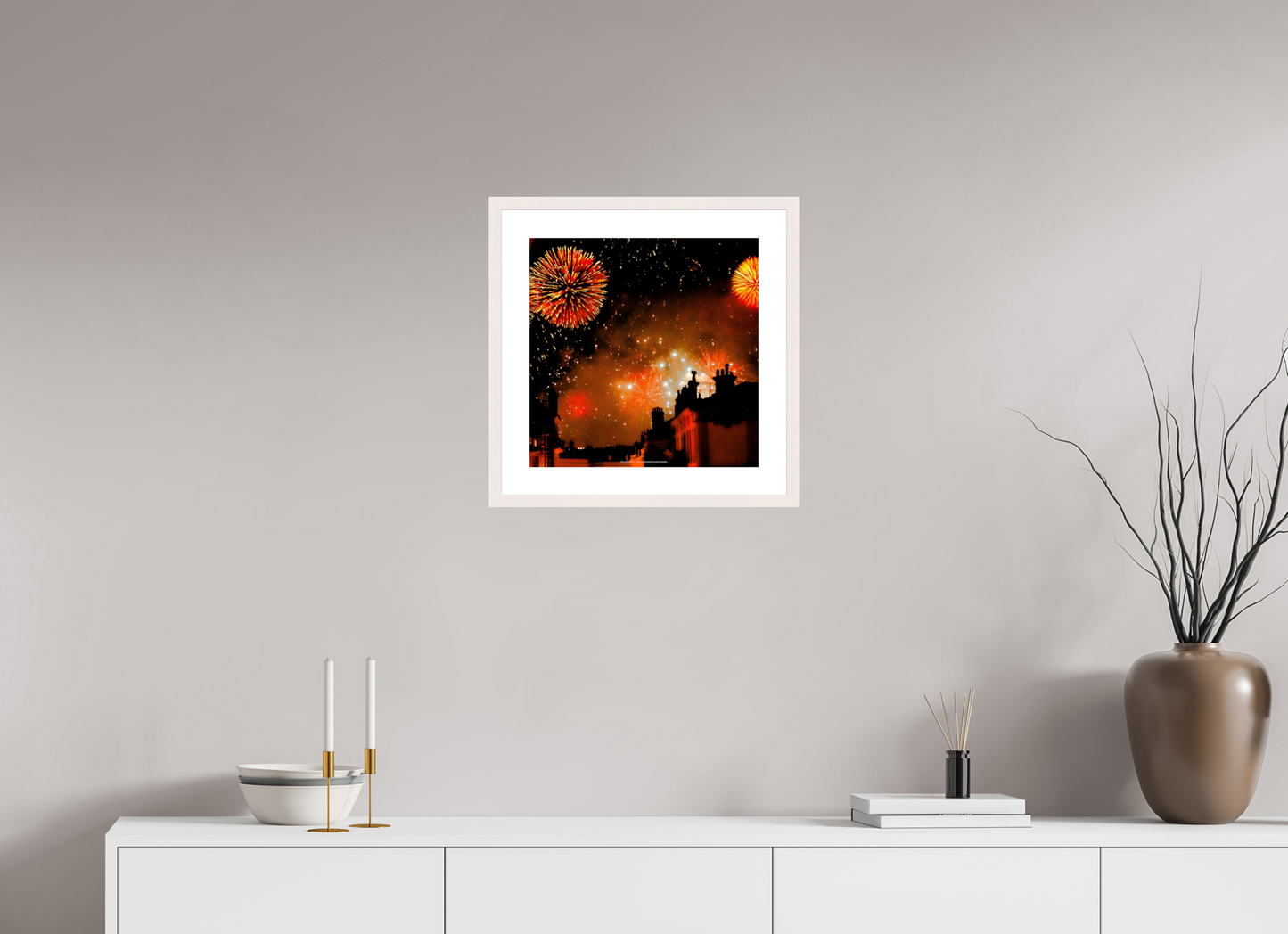 40 x 40 cm, Photo encadré bois érable blanc 20mm Depuis Saint Jean - OP n.2