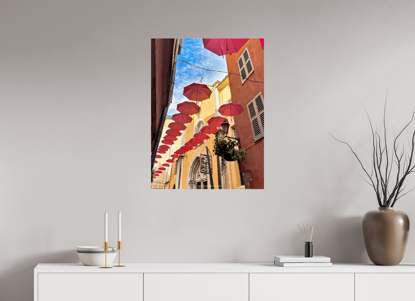 60 x 80 cm, Photo Print Under Acrylic Glass Parapluies parfumés