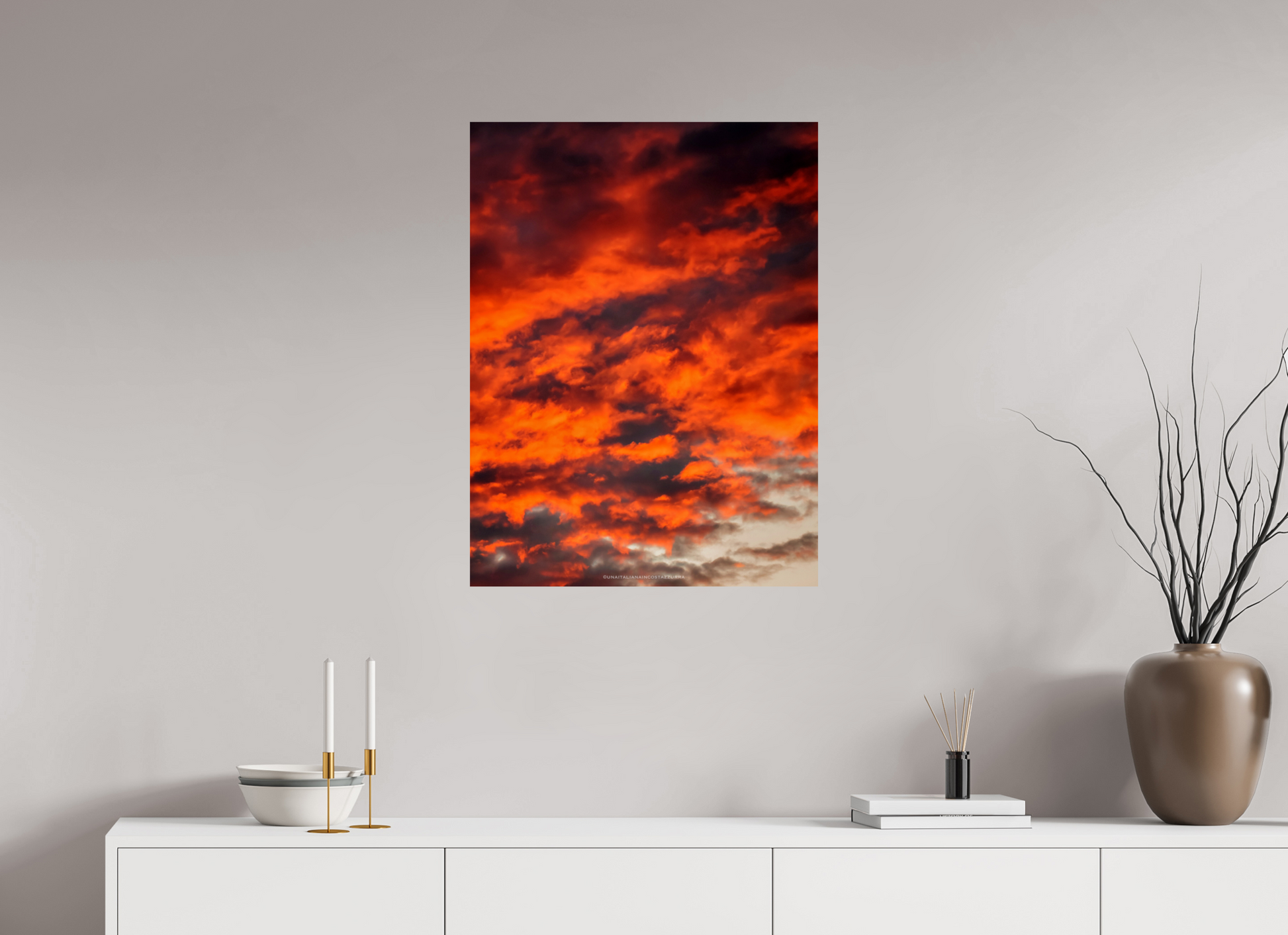 60 x 80 cm, Photo Print On Fuji Crystal DP II Ciel en feu
