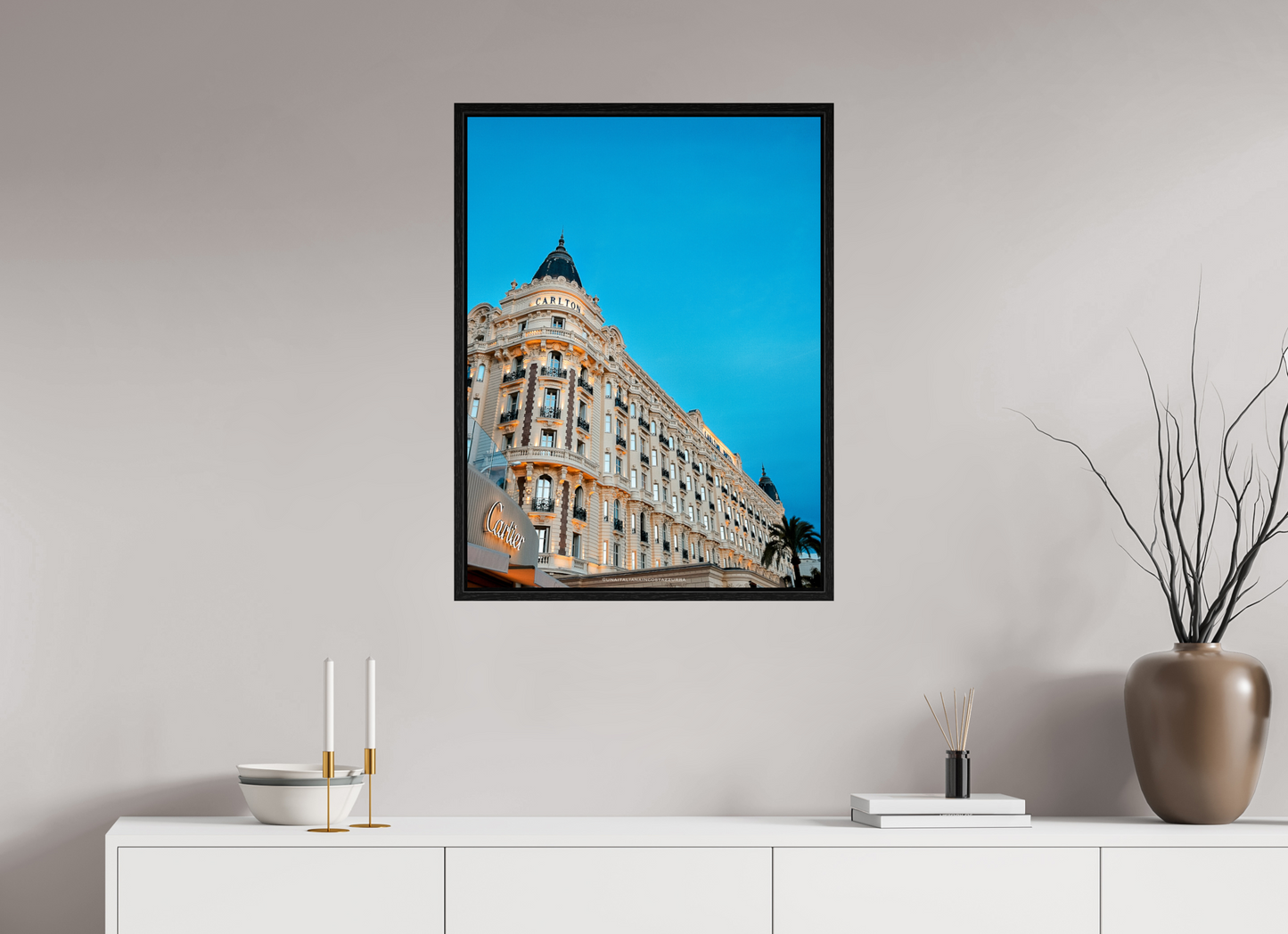 60 x 80 cm, Floater Frame Hotel Carlton Cannes