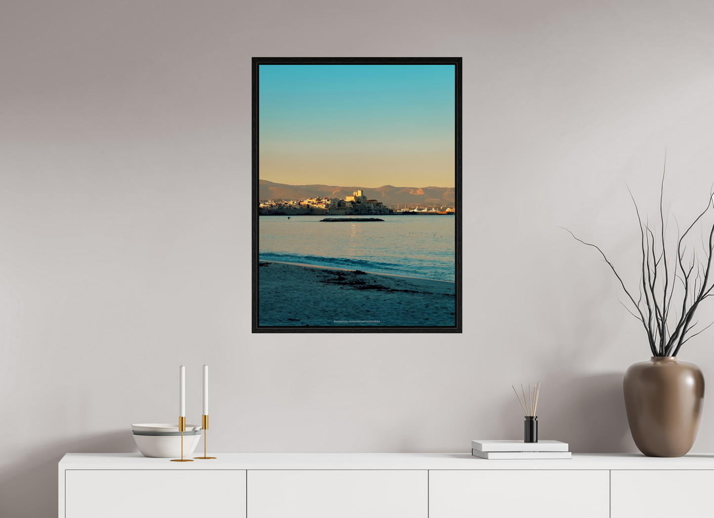 60 x 80 cm, Floater Frame Antibes au coucher