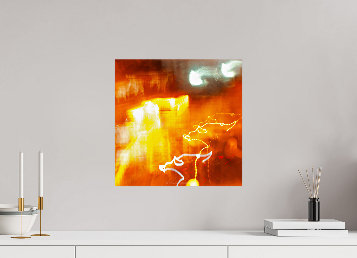 40 x 40 cm, Photo Print Under Acrylic Glass Danse enflammée