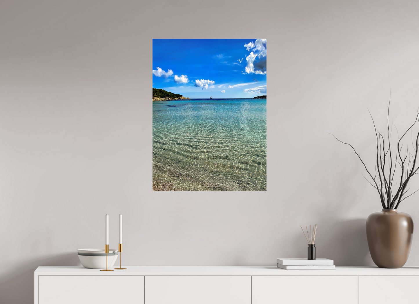 60 x 80 cm, Photo Print Under Acrylic Glass Entre deux bleus