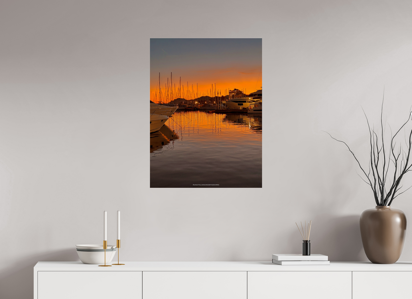 60 x 80 cm, Photo Print Under Acrylic Glass Coucher au vieux port