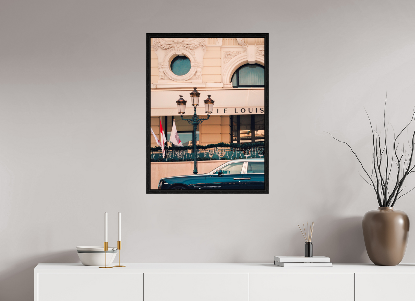 60 x 80 cm, Floater Frame Hotel de Paris Monaco, detail