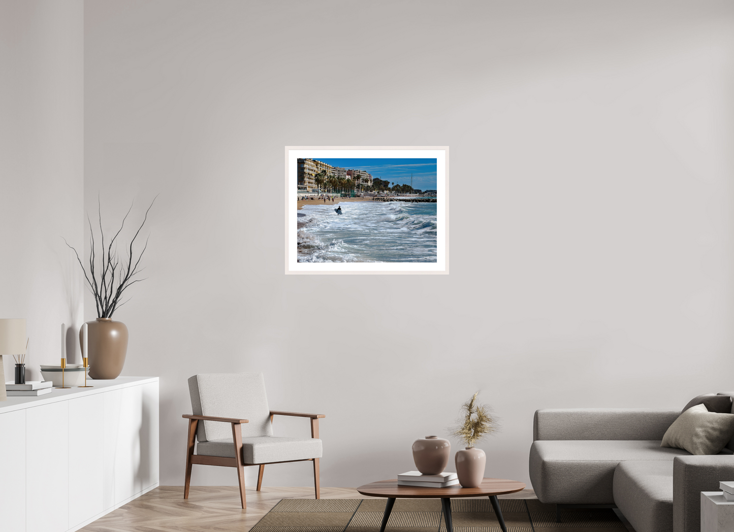 80 x 60 cm, Photo encadré bois érable blanc 20mm Au rivages