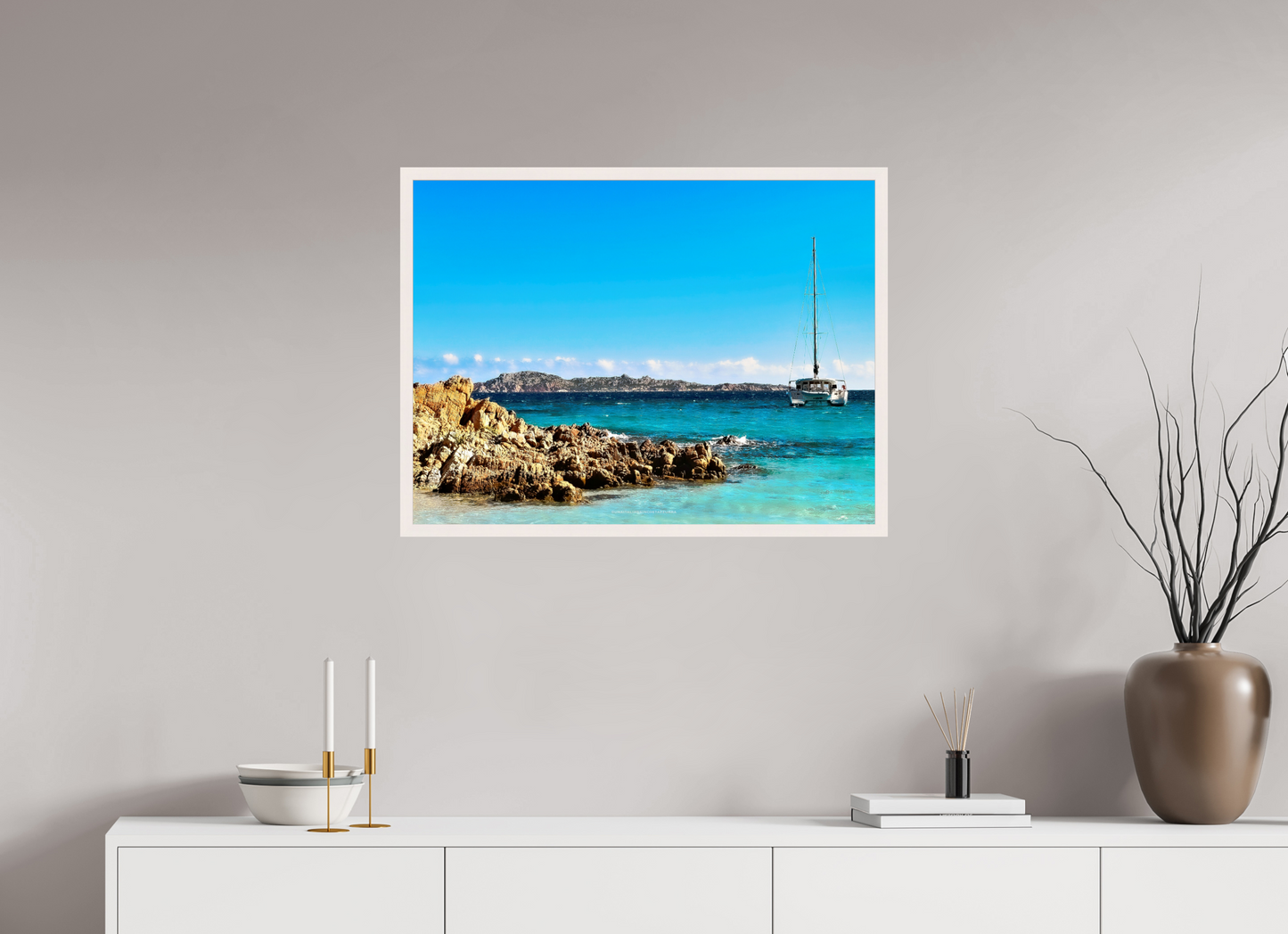 80 x 60 cm, Cadre galerie grand format Respire Sardaigne