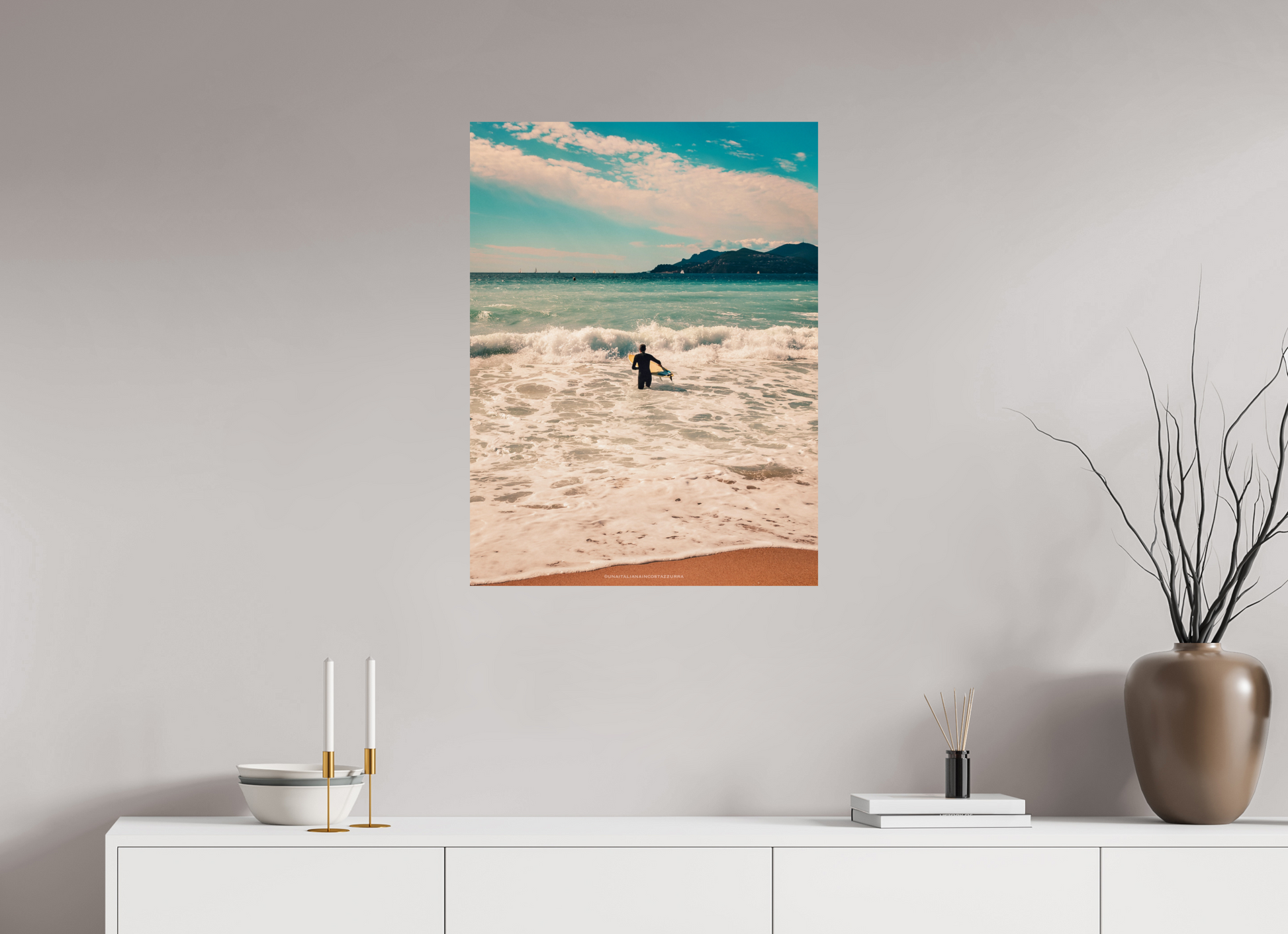 60 x 80 cm, Photo Print On Fuji Crystal DP II Surfeur à Cannes