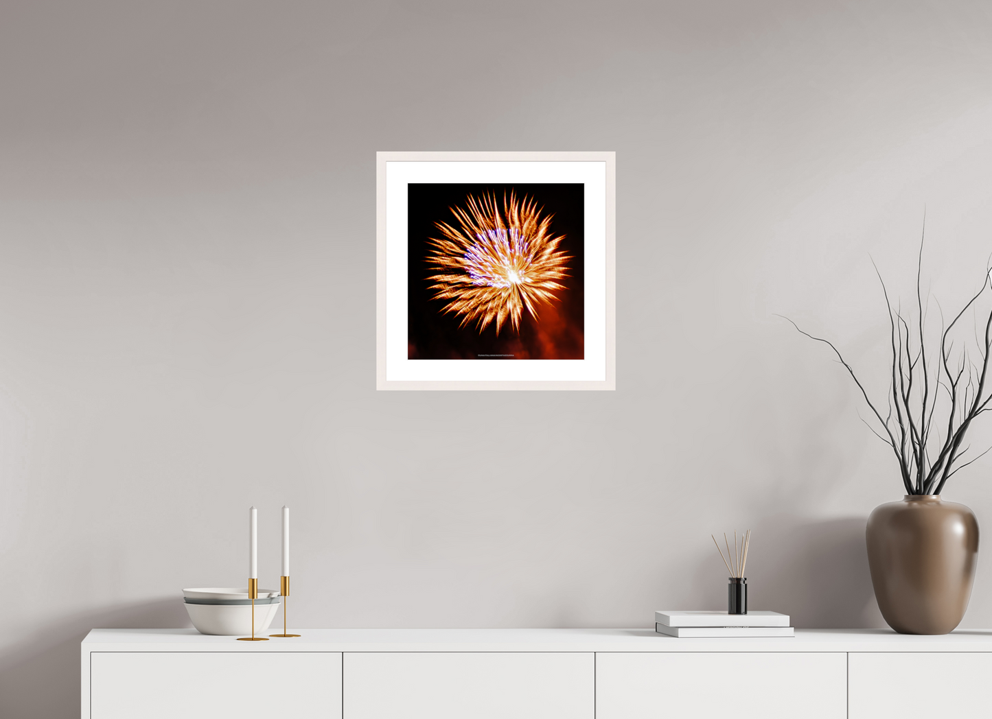 40 x 40 cm, Photo encadré bois érable blanc 20mm Lotus