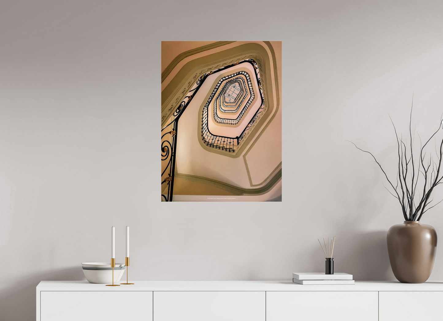 60 x 80 cm, Photo Print Under Acrylic Glass L'escalier du Carlton