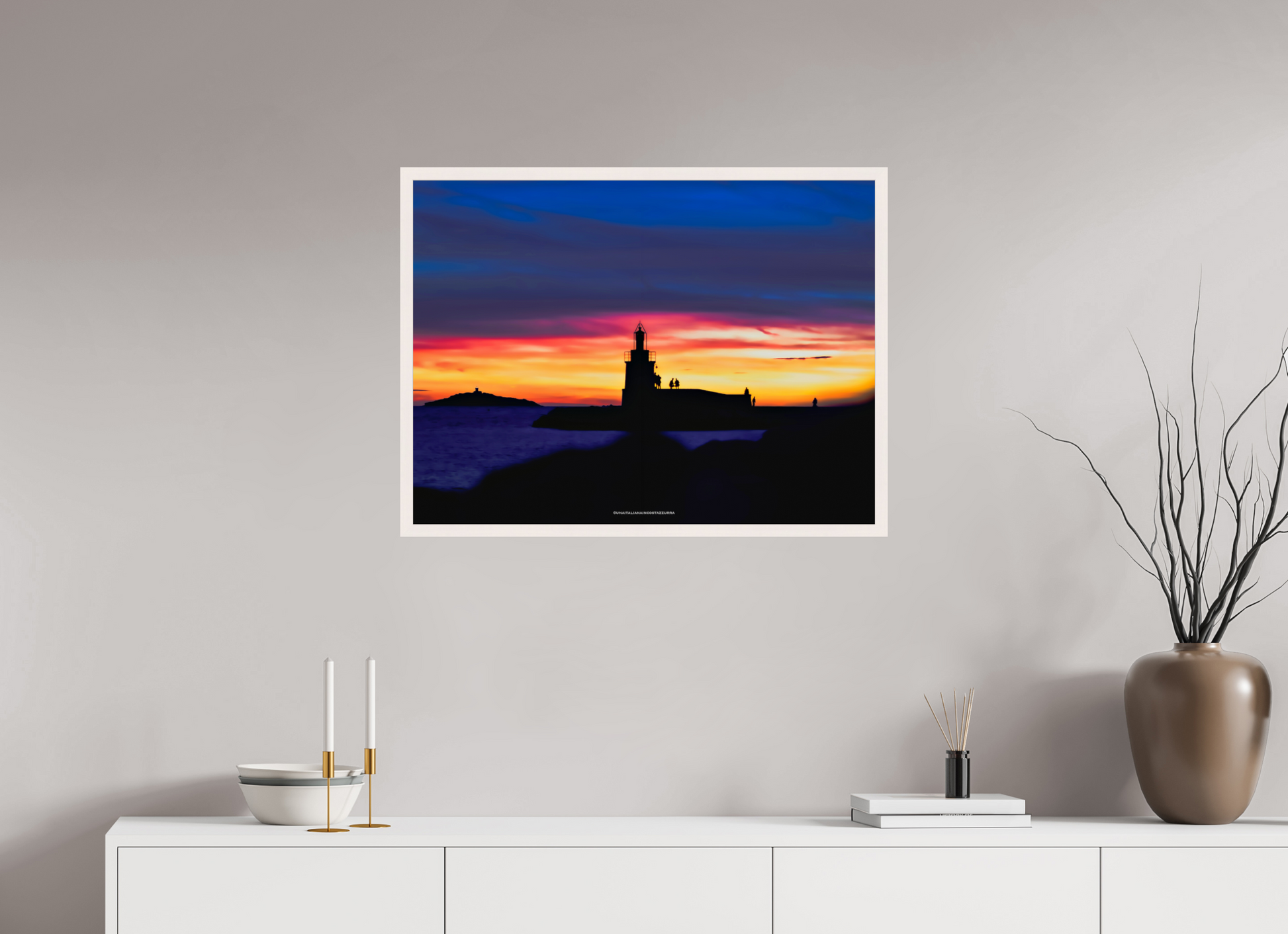 80 x 60 cm, Cadre galerie grand format L'heure basse sur Sanary -sur-mer