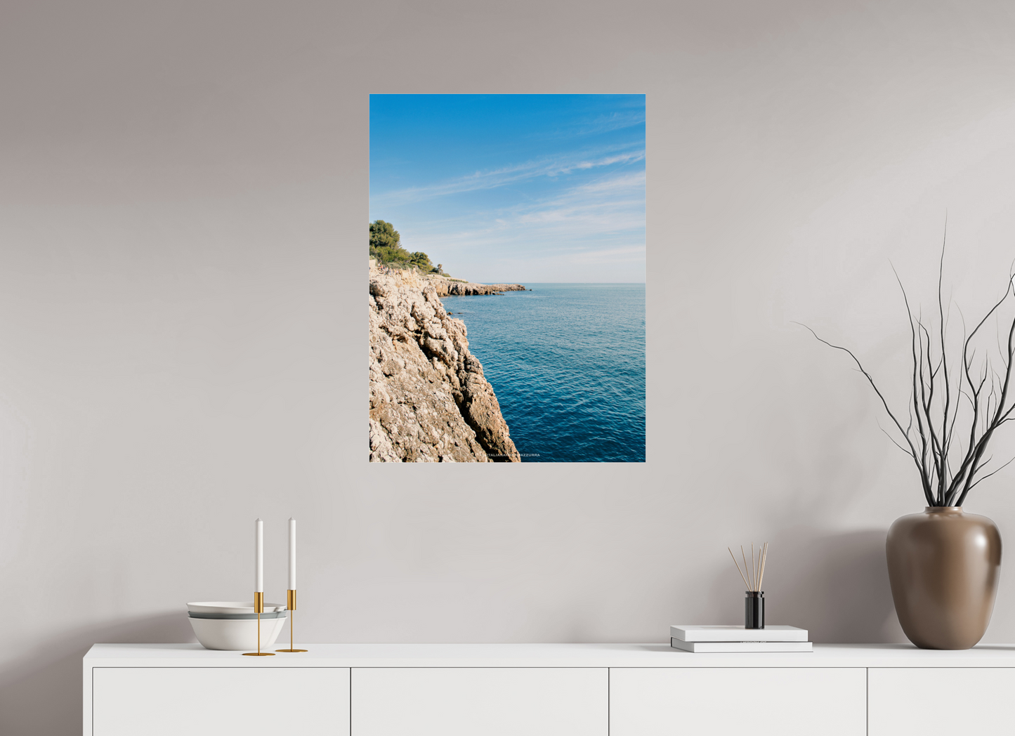 60 x 80 cm, Photo Print Under Acrylic Glass Ligne Côtière