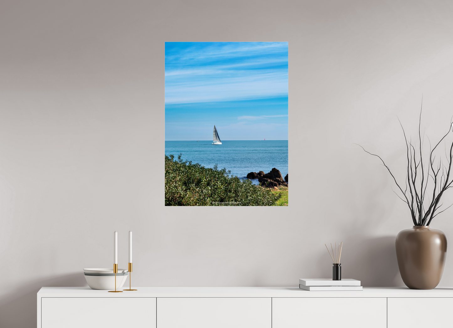 60 x 80 cm, Photo Print Under Acrylic Glass La Mesure du Vent